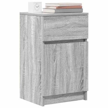 vidaXL Κομοδίνο Γκρι Sonoma 39x35x65cm από Επεξεργασμένο Ξύλο 1 τεμ.
