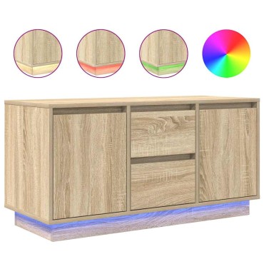 vidaXL Έπιπλο Τηλεόρασης με LED Sonoma Δρυς 100x41x50cm