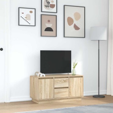 vidaXL Έπιπλο Τηλεόρασης με LED Sonoma Δρυς 100x41x50cm