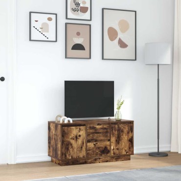 vidaXL Έπιπλο Τηλεόρασης με LED Καπνιστή Δρυς 100x41x50cm