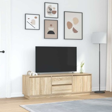 vidaXL Έπιπλο Τηλεόρασης με LED Sonoma Δρυς 160,5x41x50cm