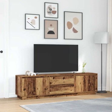 vidaXL Ντουλάπι τηλεόρασης με φώτα LED Παλιό ξύλο 193,5x41x50cm