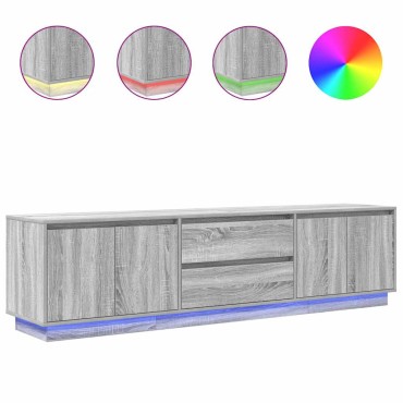 vidaXL Έπιπλο Τηλεόρασης με LED Γκρι Sonoma 193,5x41x50cm
