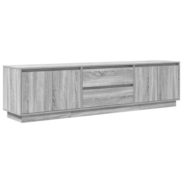 vidaXL Έπιπλο Τηλεόρασης με LED Γκρι Sonoma 193,5x41x50cm