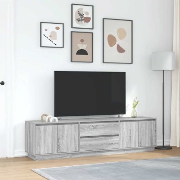 vidaXL Έπιπλο Τηλεόρασης με LED Γκρι Sonoma 193,5x41x50cm