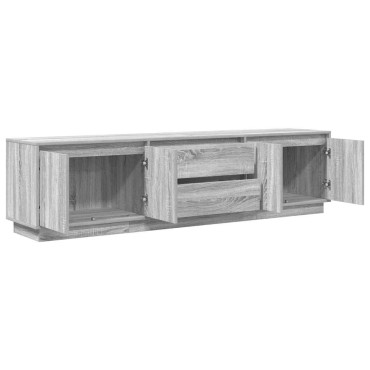 vidaXL Έπιπλο Τηλεόρασης με LED Γκρι Sonoma 193,5x41x50cm