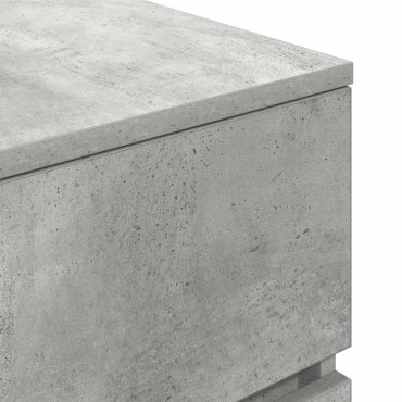 vidaXL Κομοδίνα 2 τεμ. Γκρι Σκυροδέμ. 39x35x65cm από Επεξεργ. Ξύλο