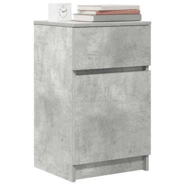 vidaXL Κομοδίνα 2 τεμ. Γκρι Σκυροδέμ. 39x35x65cm από Επεξεργ. Ξύλο