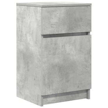 vidaXL Κομοδίνα 2 τεμ. Γκρι Σκυροδέμ. 39x35x65cm από Επεξεργ. Ξύλο