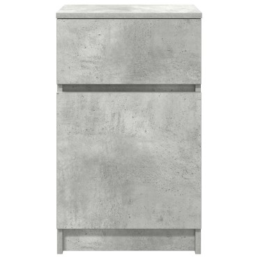 vidaXL Κομοδίνα 2 τεμ. Γκρι Σκυροδέμ. 39x35x65cm από Επεξεργ. Ξύλο