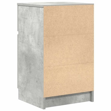 vidaXL Κομοδίνα 2 τεμ. Γκρι Σκυροδέμ. 39x35x65cm από Επεξεργ. Ξύλο