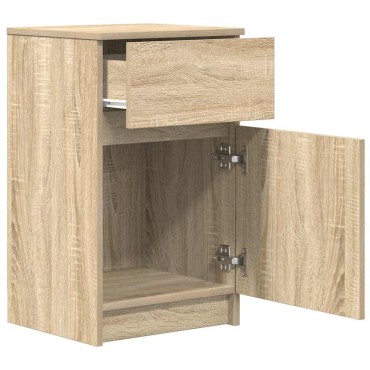 vidaXL Κομοδίνα 2 τεμ. Sonoma Δρυς 39x35x65cm από Επεξεργασμένο Ξύλο