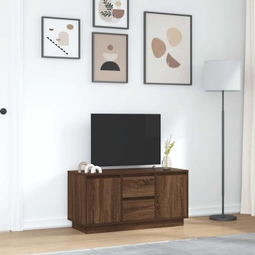 vidaXL Έπιπλο Τηλεόρασης με LED Καφέ Δρυς 100x41x50cm
