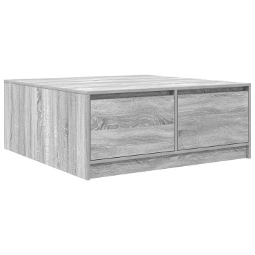 vidaXL Τραπεζάκι σαλονιού με συρτάρια Γκρι Sonoma 100x100x40cm 1 τεμ.