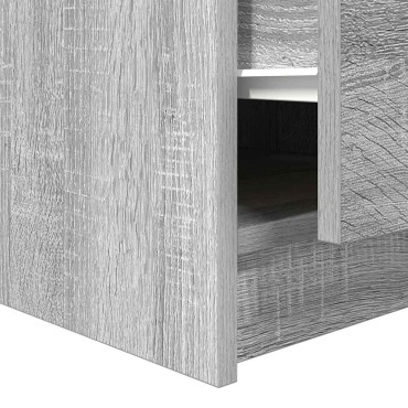 vidaXL Τραπεζάκι σαλονιού με συρτάρια Γκρι Sonoma 100x100x40cm 1 τεμ.
