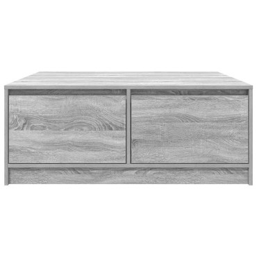 vidaXL Τραπεζάκι σαλονιού με συρτάρια Γκρι Sonoma 100x100x40cm 1 τεμ.
