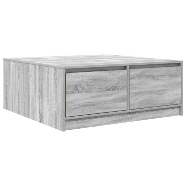 vidaXL Τραπεζάκι σαλονιού με συρτάρια Γκρι Sonoma 100x100x40cm 1 τεμ.