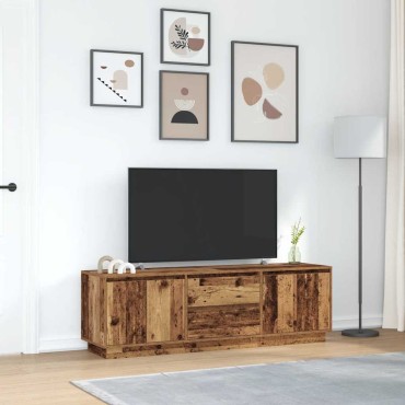 vidaXL Ντουλάπι τηλεόρασης με φώτα LED Παλιό ξύλο 160,5x41x50cm