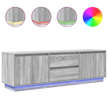 vidaXL Έπιπλο Τηλεόρασης με LED Γκρι Sonoma 160,5x41x50cm