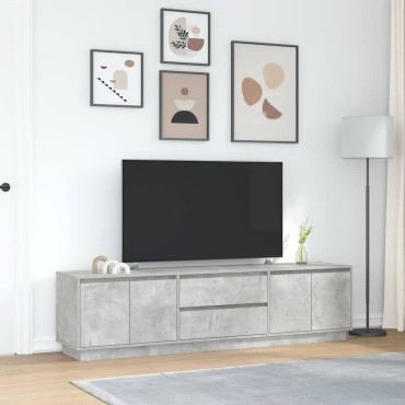 vidaXL Έπιπλο Τηλεόρασης με LED Γκρι Σκυροδέματος 193,5x41x50cm