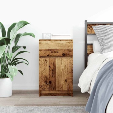 vidaXL ντουλάπι κομοδίνου Παλιό ξύλο 39x35x65cm Κατασκευασμένο ξύλο 1 τεμ.