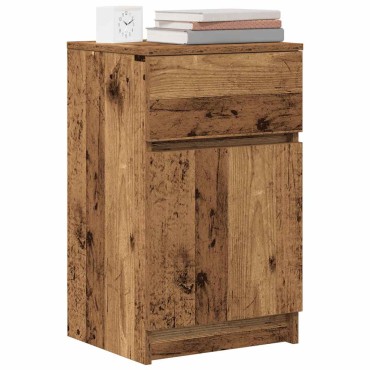 vidaXL ντουλάπι κομοδίνου Παλιό ξύλο 39x35x65cm Κατασκευασμένο ξύλο 1 τεμ.