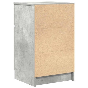vidaXL Κομοδίνο Γκρι Σκυρ. 39x35x65cm από Επεξεργασμένο Ξύλο 1 τεμ.