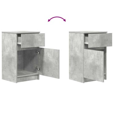 vidaXL Κομοδίνο Γκρι Σκυρ. 39x35x65cm από Επεξεργασμένο Ξύλο 1 τεμ.