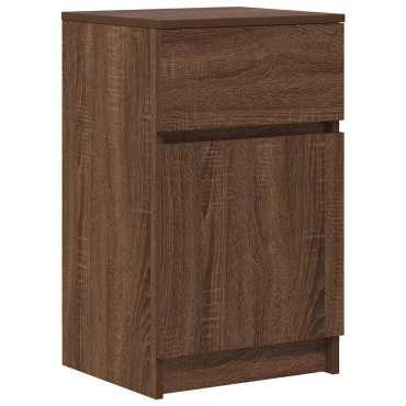 vidaXL Κομοδίνο Καφέ Δρυς 39x35x65cm από Επεξεργασμένο Ξύλο 1 τεμ.