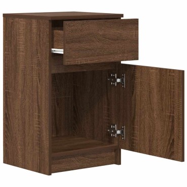 vidaXL Κομοδίνο Καφέ Δρυς 39x35x65cm από Επεξεργασμένο Ξύλο 1 τεμ.