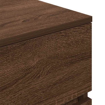 vidaXL Κομοδίνο Καφέ Δρυς 39x35x65cm από Επεξεργασμένο Ξύλο 1 τεμ.