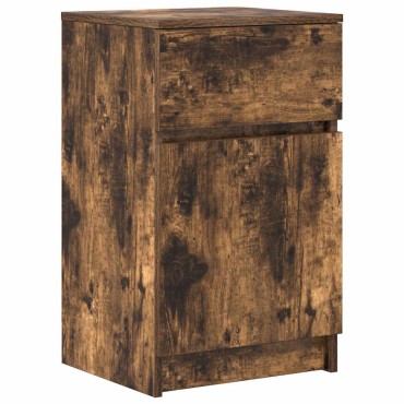 vidaXL Κομοδίνο Καπνιστή Δρυς 39x35x65cm από Επεξεργασμένο Ξύλο 1 τεμ.