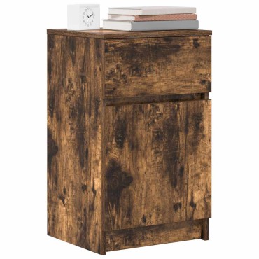 vidaXL Κομοδίνο Καπνιστή Δρυς 39x35x65cm από Επεξεργασμένο Ξύλο 1 τεμ.