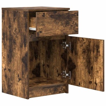 vidaXL Κομοδίνο Καπνιστή Δρυς 39x35x65cm από Επεξεργασμένο Ξύλο 1 τεμ.