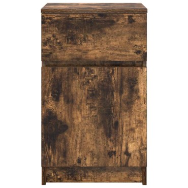 vidaXL Κομοδίνο Καπνιστή Δρυς 39x35x65cm από Επεξεργασμένο Ξύλο 1 τεμ.