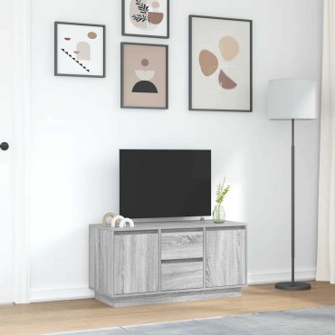vidaXL Έπιπλο Τηλεόρασης με LED Γκρι Sonoma 100x41x50cm