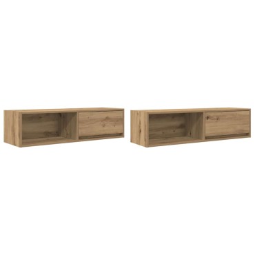 vidaXL Έπιπλα Τηλεόρασης 2 τεμ. 100x31x25,5cm Επεξεργασμένο Ξύλο
