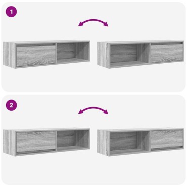 vidaXL Έπιπλο Τηλεόρασης Γκρι Sonoma 100x31x25,5cm από Επεξεργ. Ξύλο