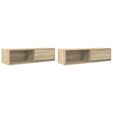 vidaXL Έπιπλα Τηλεόρασης 2 τεμ. 100x31x25,5cm Επεξεργασμένο Ξύλο