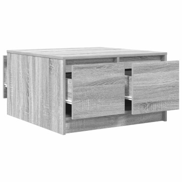 vidaXL Τραπεζάκι σαλονιού με συρτάρια Γκρι Sonoma 70,5x70x40cm 1 τεμ.