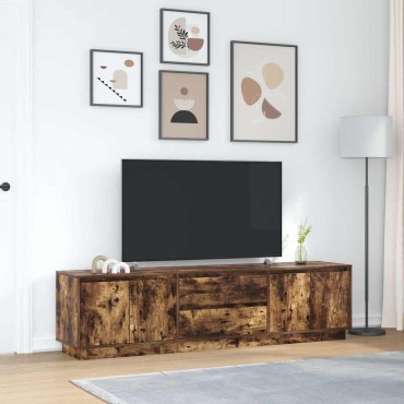 vidaXL Έπιπλο Τηλεόρασης με LED Καπνιστή Δρυς 193,5x41x50cm