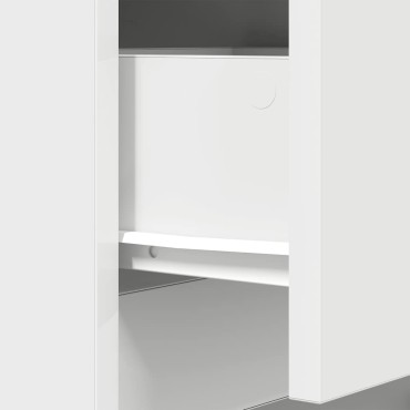 vidaXL Κομοδίνο λευκό 39x35x65cm Κατασκευασμένο ξύλο 1 τεμ.