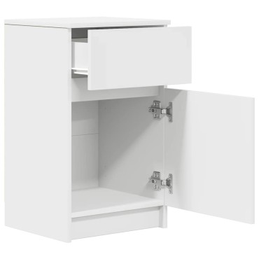 vidaXL Κομοδίνο λευκό 39x35x65cm Κατασκευασμένο ξύλο 1 τεμ.