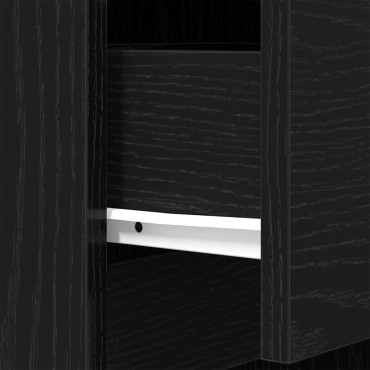 vidaXL Κομοδίνο Μαύρο 39x35x65cm από Επεξεργασμένο Ξύλο 1 τεμ.