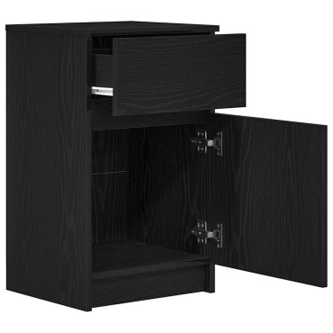 vidaXL Κομοδίνο Μαύρο 39x35x65cm από Επεξεργασμένο Ξύλο 1 τεμ.