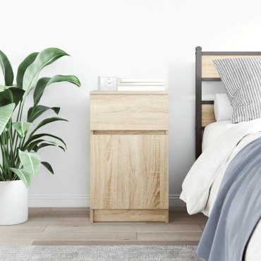 vidaXL Κομοδίνο Sonoma Δρυς 39x35x65cm από Επεξεργασμένο Ξύλο 1 τεμ.