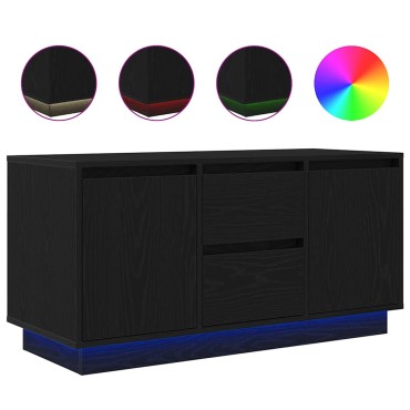 vidaXL Έπιπλο Τηλεόρασης με LED Μαύρη βελανιδιά 100x41x50cm