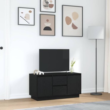 vidaXL Έπιπλο Τηλεόρασης με LED Μαύρη βελανιδιά 100x41x50cm