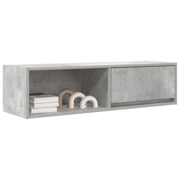 vidaXL Έπιπλο Τηλεόρασης Γκρι Σκυροδέματος 100x31x25,5cm Επεξ. Ξύλο