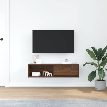 vidaXL Έπιπλο Τηλεόρασης Καφέ Δρυς 100x31x25,5cm Επεξεργασμένο Ξύλο